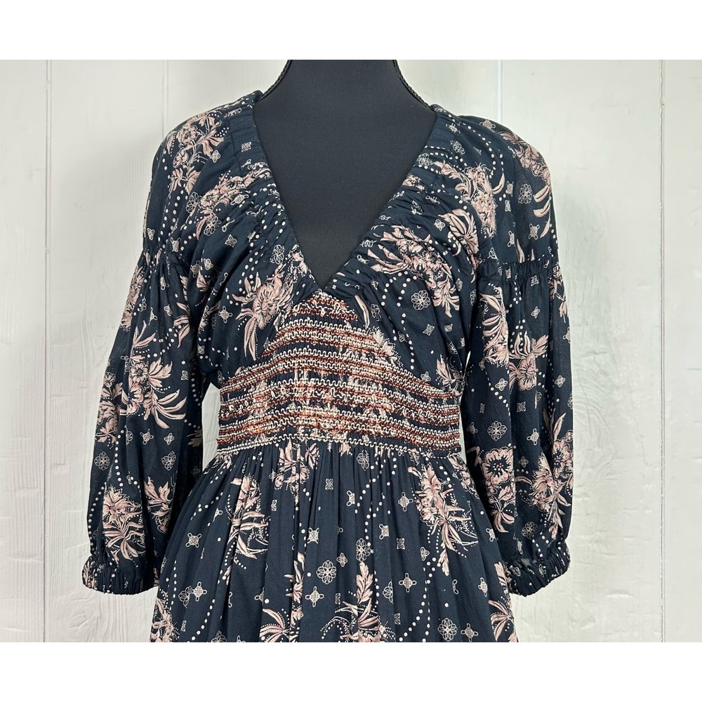 Free People black and Blush Floral Maxi Dress - Picture 3 of 11